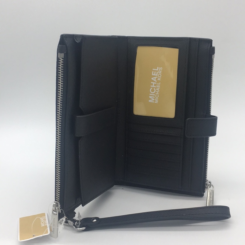 MICHAEL KORS LG DOUBLE ZIP WRISTLET BLACK - Picture 6 of 8